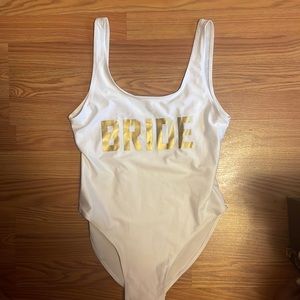 BRIDE: All White One Piece Swimsuit